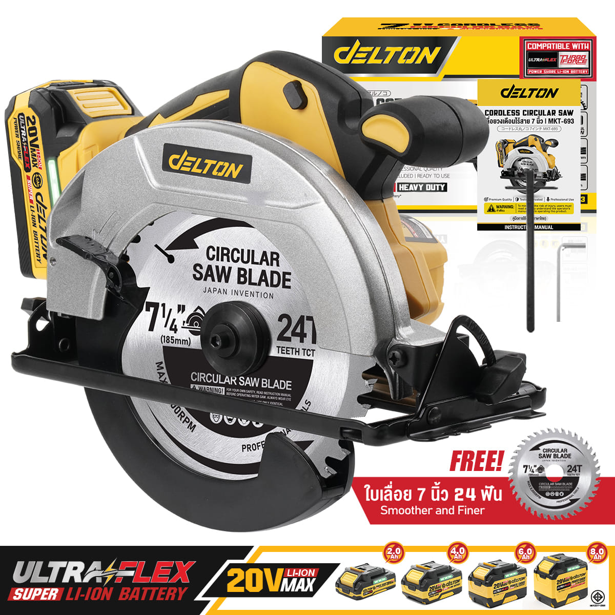 เลื่อยวงเดือนไร้สาย (เฉพาะเครื่องเปล่า) DELTON รุ่น MKT-693 20V_9